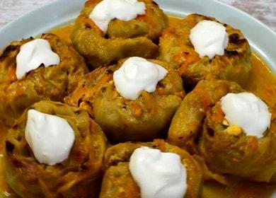 Gătim rulouri neobișnuite de varză la cuptor conform unei rețete pas cu pas cu o fotografie.