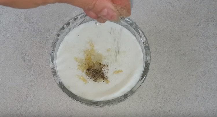 Příprava kefíru, česneku a koření