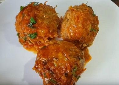 Gătim rulouri leneșe cu varză și carne tocată în conformitate cu o rețetă pas cu pas cu o fotografie.