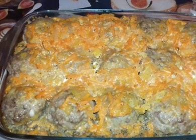 Hrișcă parfumată cu chiftele la cuptor: gătește conform rețetei cu o fotografie.