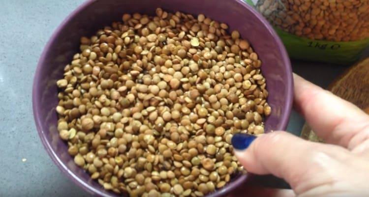 Les premières lentilles doivent être lavées.