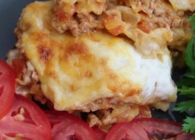lasagna de lavash simplă, dar gustoasă, cu carne tocată: gătiți cu fotografii pas cu pas.