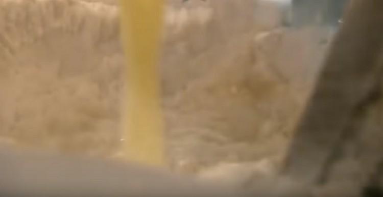 Add milk and butter to the flour, as well as the yeast mass.