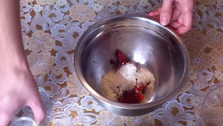 Agregue sal, especias, harina.