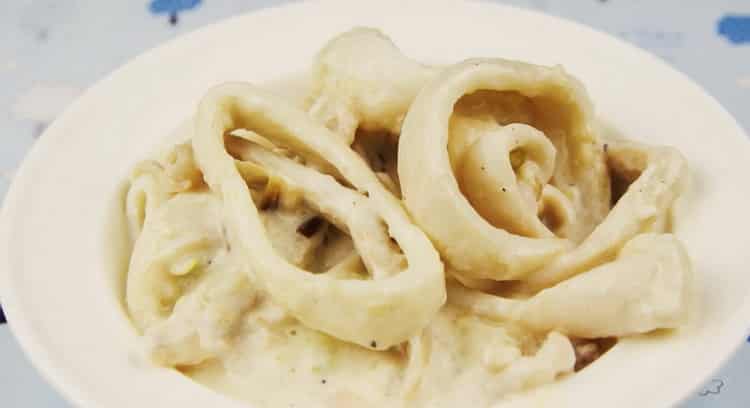 squidele în sos de smântână sunt gata