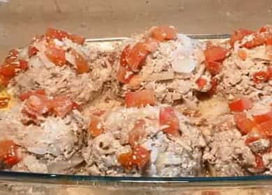 Rulele de varză leneșă cu orez de varză și carne tocată conform unei rețete pas cu pas cu o fotografie