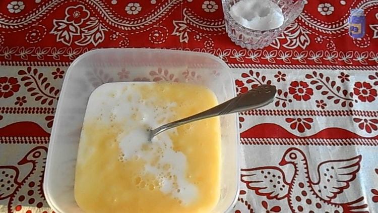 لتحضير العجة ، تحضير المكونات