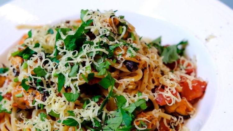 Paste cu midii rețetă pas cu pas cu fotografie