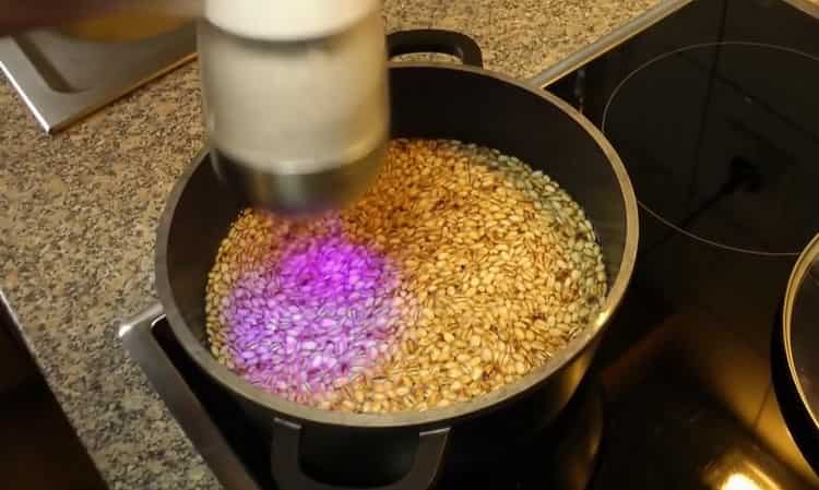 Agregue sal para hacer cebada