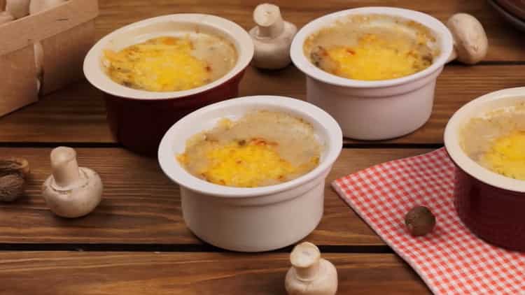 houba a sýr julienne recept