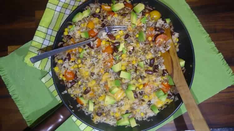 arroz con frijoles está listo