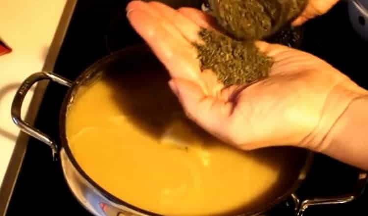 Add spices to make soup.