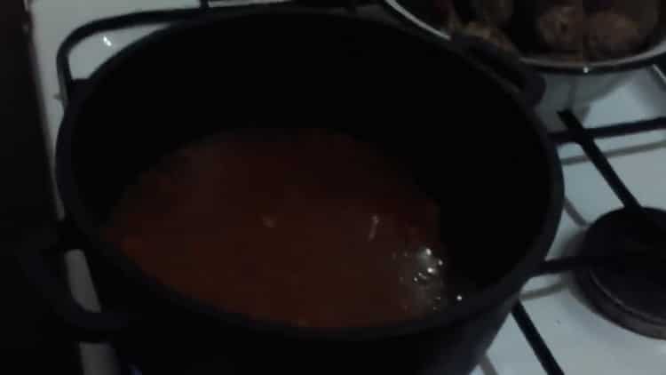 To make meatballs, prepare the sauce