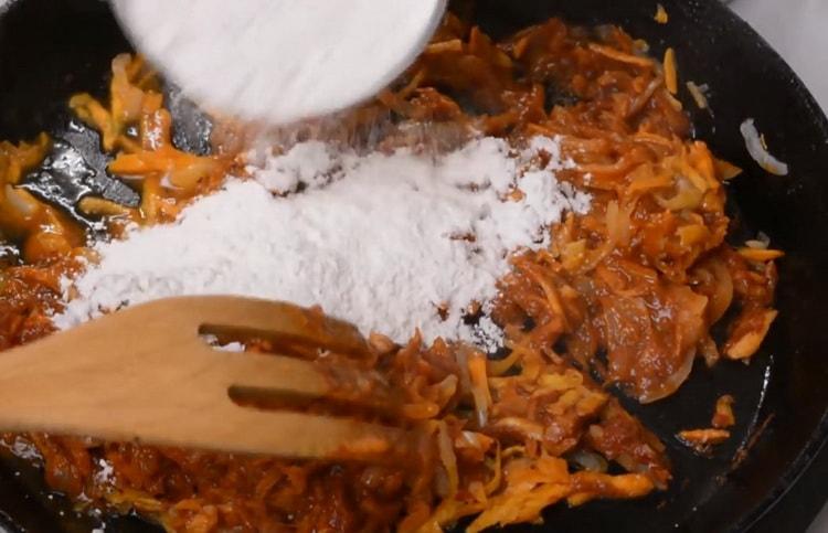 Add flour to cook meatballs