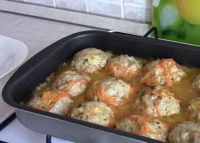 Boulettes de viande au riz avec du riz: une recette pas à pas avec des photos