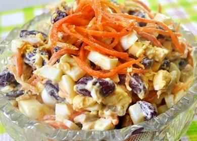 Nous préparons une salade épicée avec des haricots et des carottes coréennes selon une recette étape par étape avec une photo.