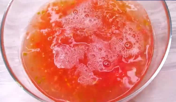 För att göra bovete, gör en tomat