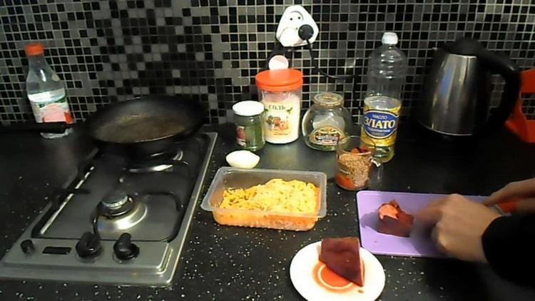 Cottura del grano saraceno con fegato