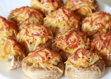 Рецепта за вкусни пълнени шампионки 🍄