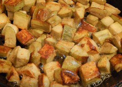 Пържен патладжан с подправка от гъби 