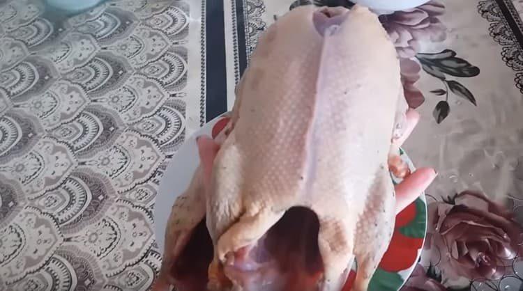 Ænder skal plukkes, brændes og derefter gennemvædet i vand.