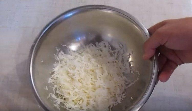 קוצצים דק את הכרוב.