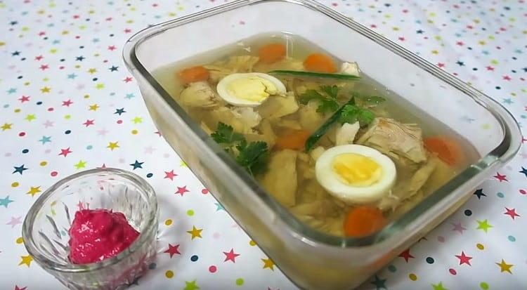 jeleu fraged de la gătitul curcanului.