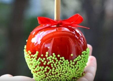 Maçãs caramelizadas brilhantes e deliciosas 🍎