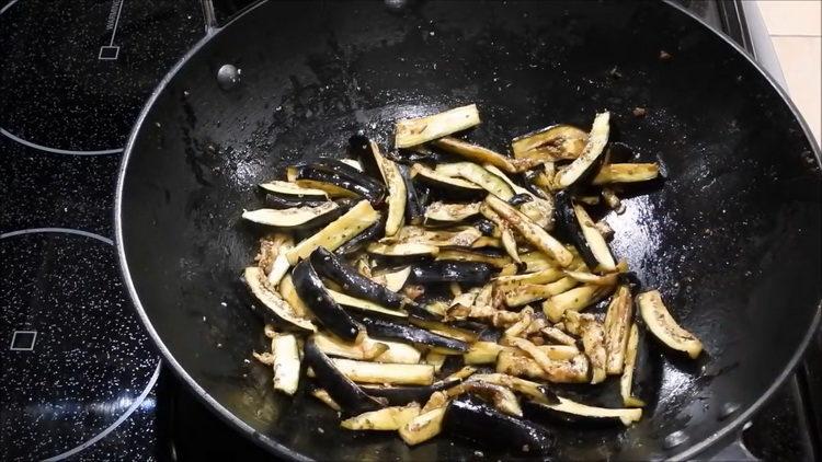 faire frire les aubergines