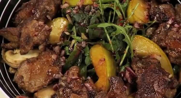 gebratene Hühnerleber bereit