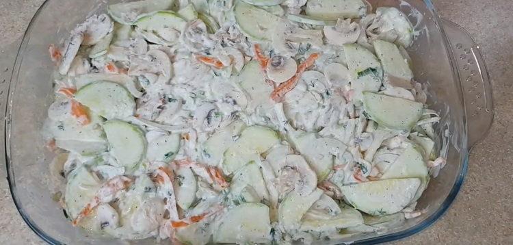 сложете съставките във форма