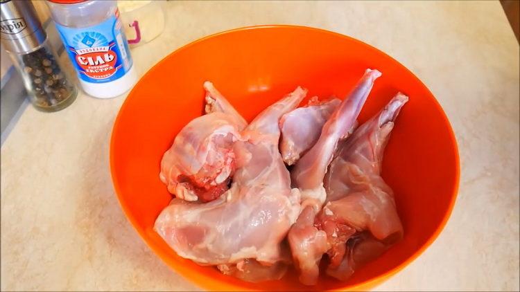 Cuire un lapin au four