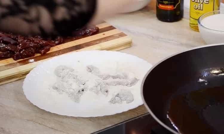 ficatul ușor gătit în smântână