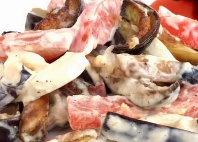 Фънки салата от патладжан с чесън и майонеза 