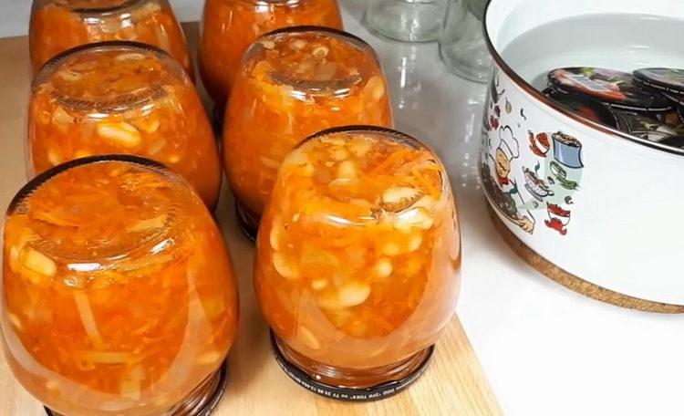 Салата с боб за зимата стъпка по стъпка рецепта със снимка