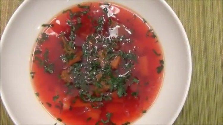 klasický recept z červené řepy s masem