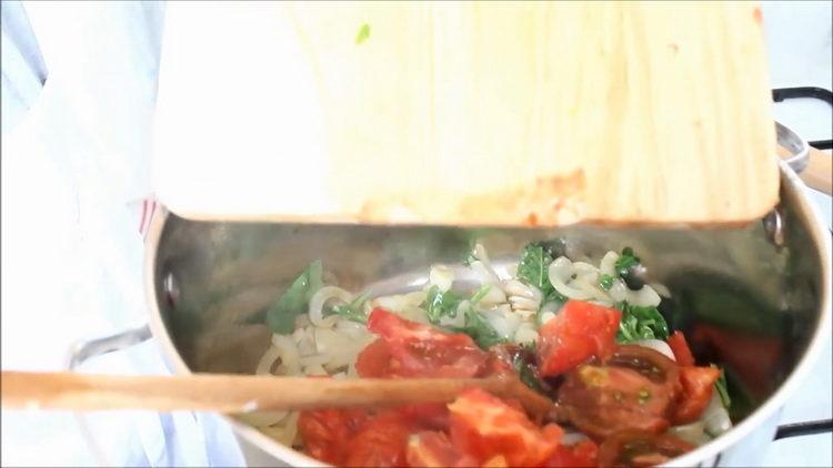 Prepare the ingredients for cooking.