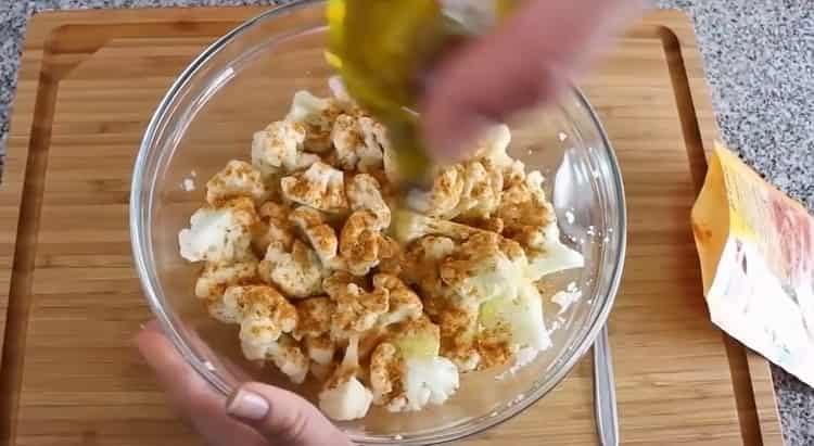 blomkål i ovnen tilsæt olie