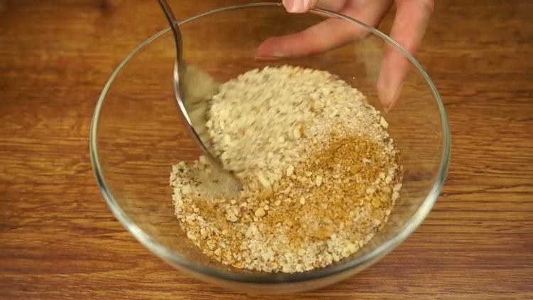 amestecă ingredientele pentru a presăra