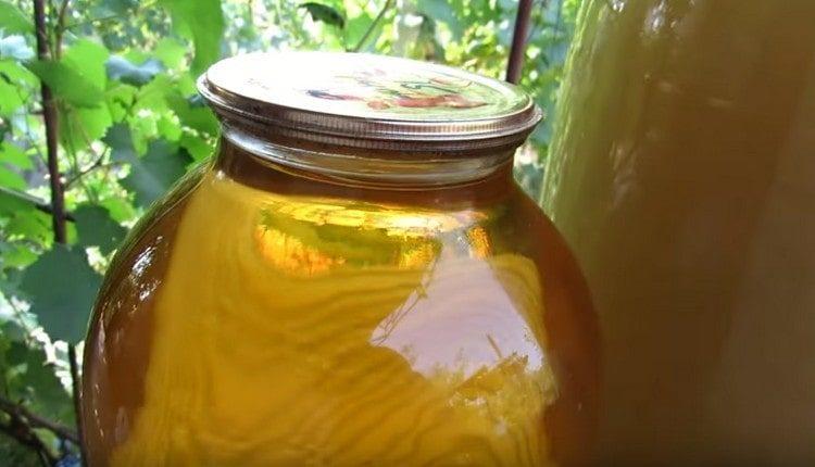 Vinul de coaja este delicios. plăcește cu aromă și culoare plăcute.