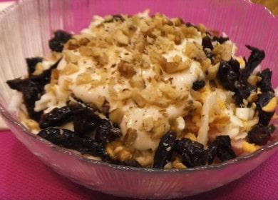 Ensalada de ciruelas pasas  y nueces Capricho de damas