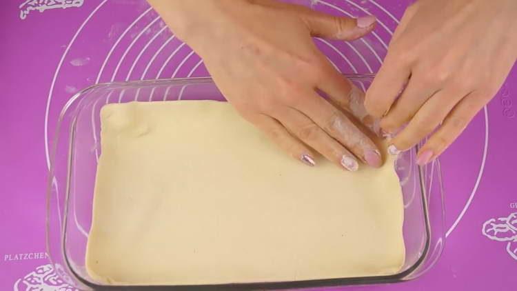 mettre la pate sous la forme