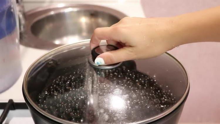 cuire la groseille sous le couvercle