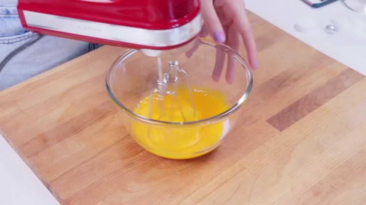 beat the egg mixture with a mixer
