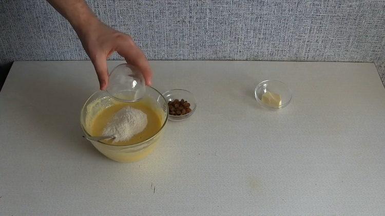 adicione fermento em pó