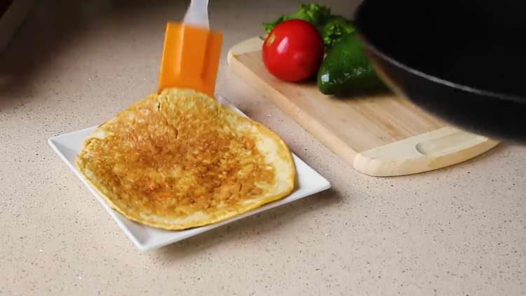 vi lägger havregryn på en tallrik