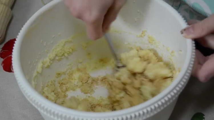 mix wafer crumbs with cream