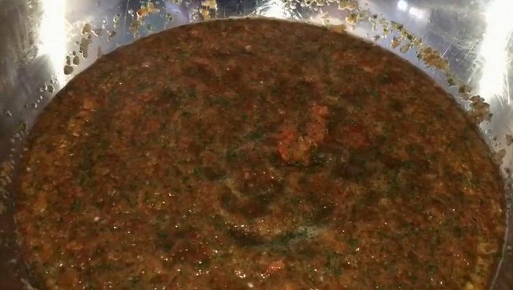 mahlen Sie die Zutaten