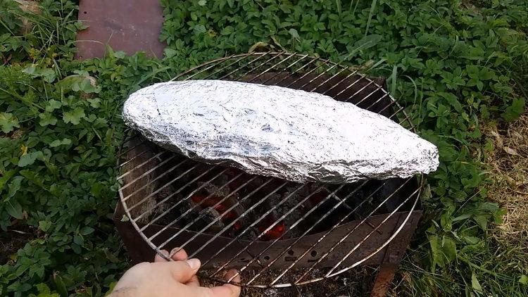 שים את הדגים על הגריל