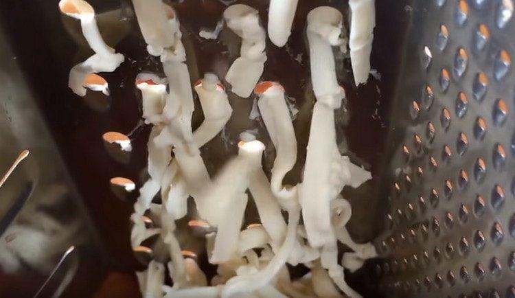 På et rivejern tre smeltet ost.